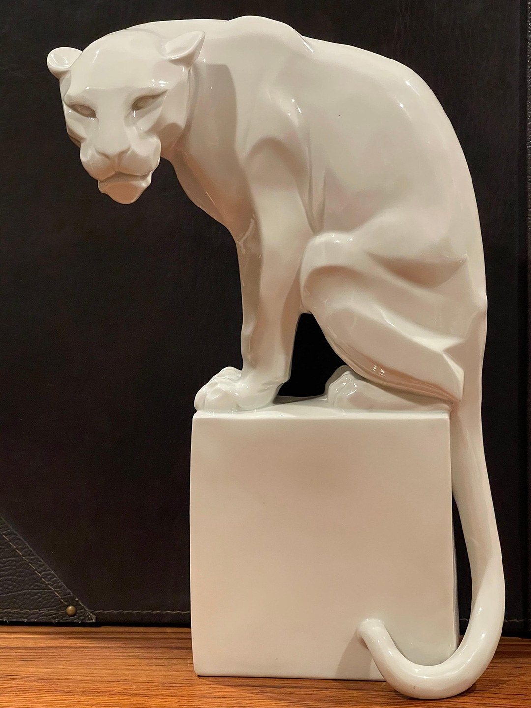 White panther sculpture for commercial interiors